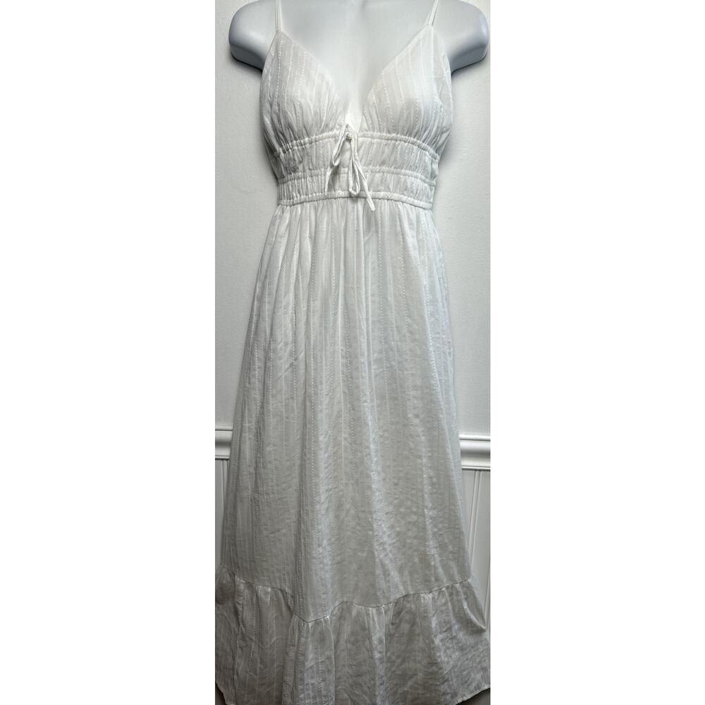 New Aeropostale Dress Sundress M Prairie Cottagecore White Embroidered Cotton
